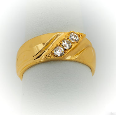 Anillo de Compromiso para Hombre de 3 piedras, oro